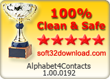 Alphabet4Contacts 1.00.0192 Clean & Safe award